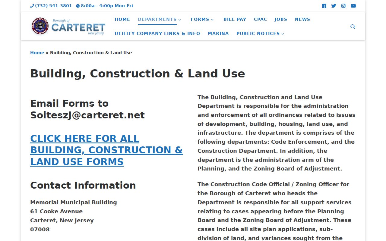 Carteret neighbors source for construction, zoning, planning, and inspection records