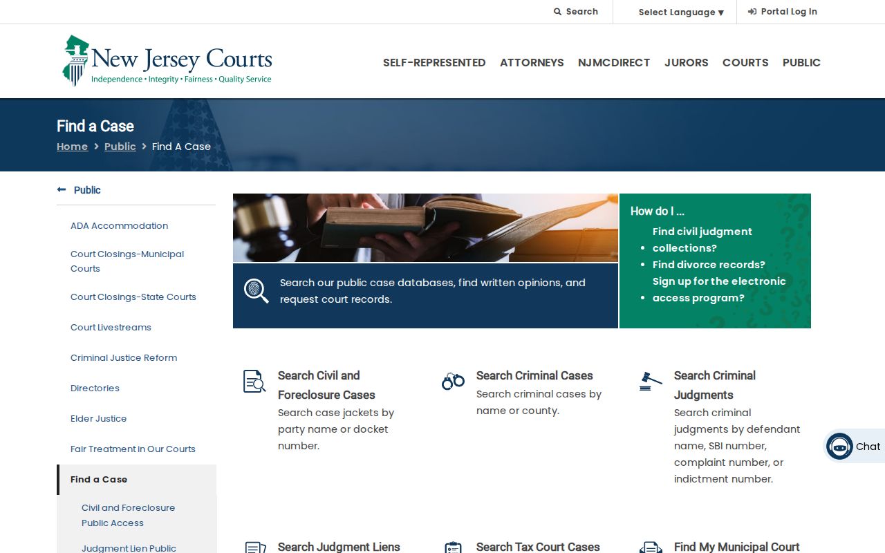 Carteret residents directory New Jersey public court case search choices