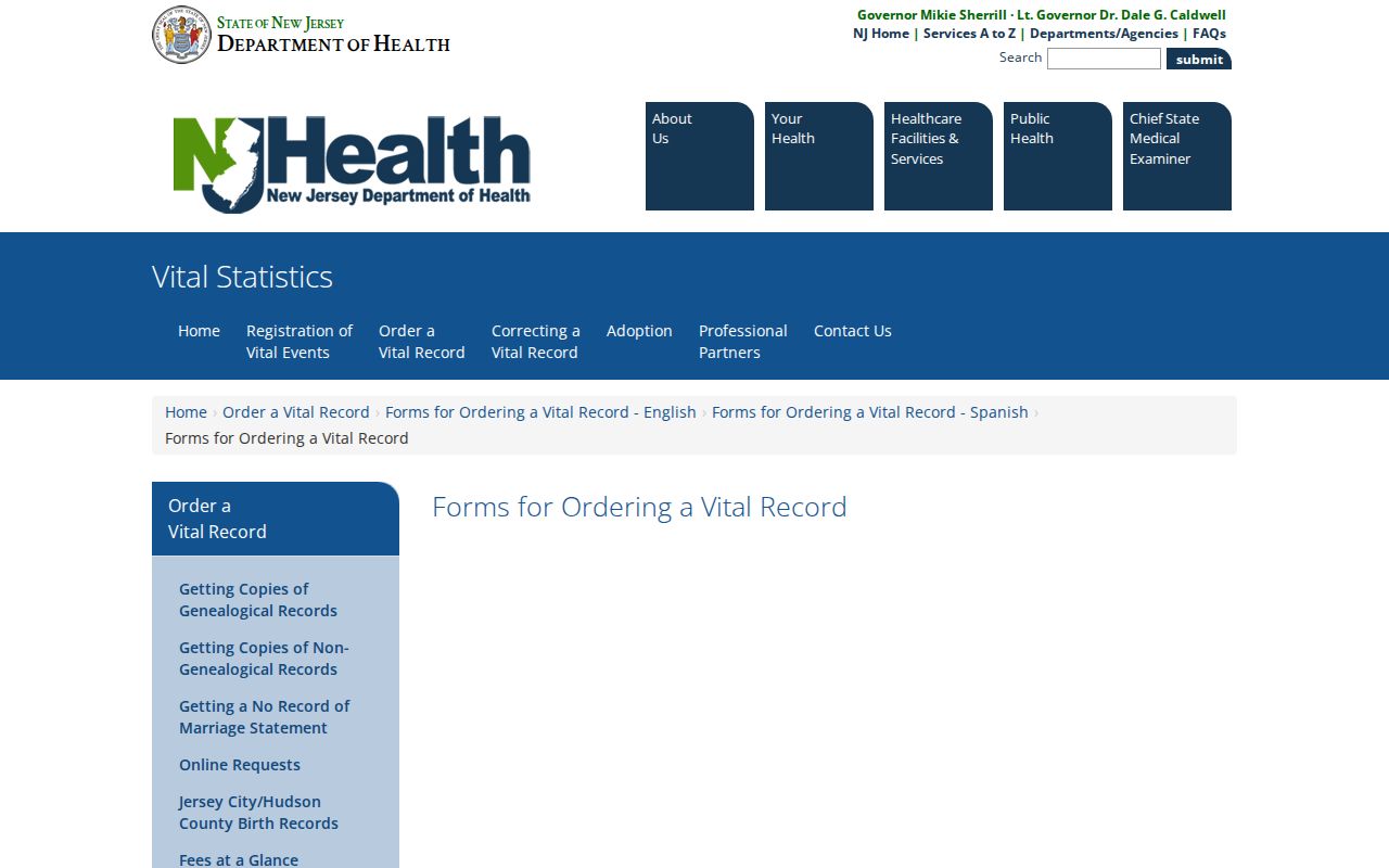 Carteret residents directory New Jersey vital records public forms index